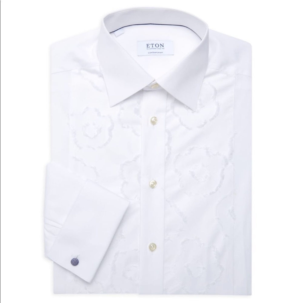 Contemporary-Fit Floral Embroidered Button-Down